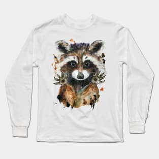 Raccoon watercolor Long Sleeve T-Shirt